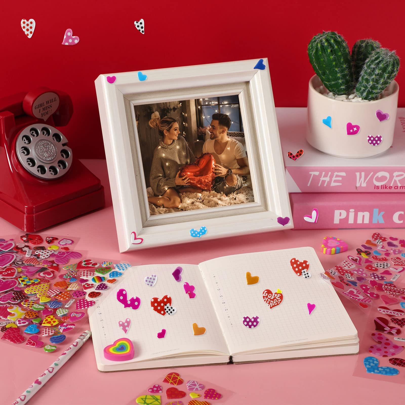 UPINS fridge window decor heart stickers decorate rooms and share Valentine vibes