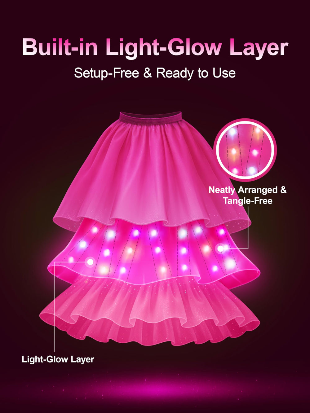 UPORPOR princess dress app-control lets you customize colors and brightness easily