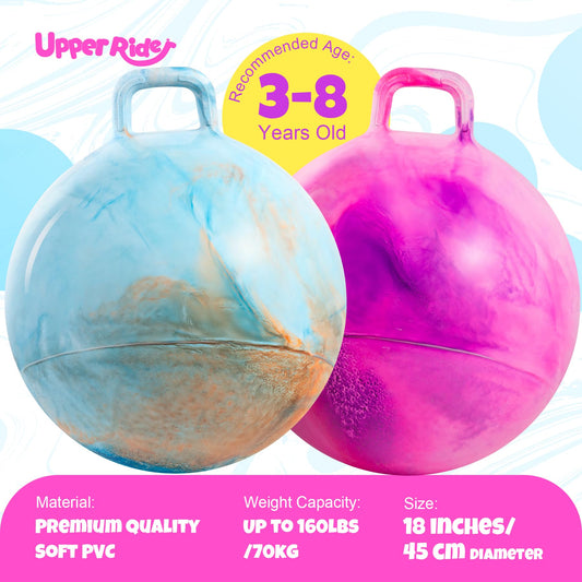 Upper Rider 18-inch hopper ball pink purple cloud design supports coordination