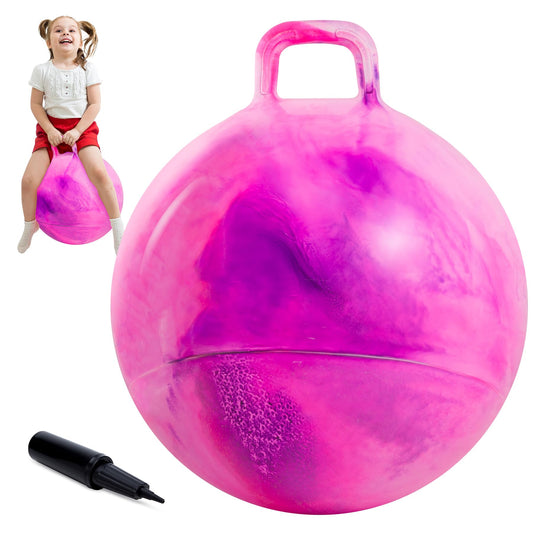 Upper Rider 20-Inch Clouds Hopper Ball with pump, bold purple-pink colors for active play.