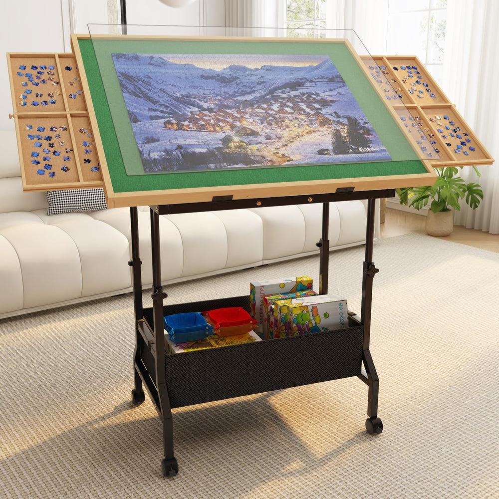 upvercy large puzzle table with two drawers supports easy piece sorting while you work