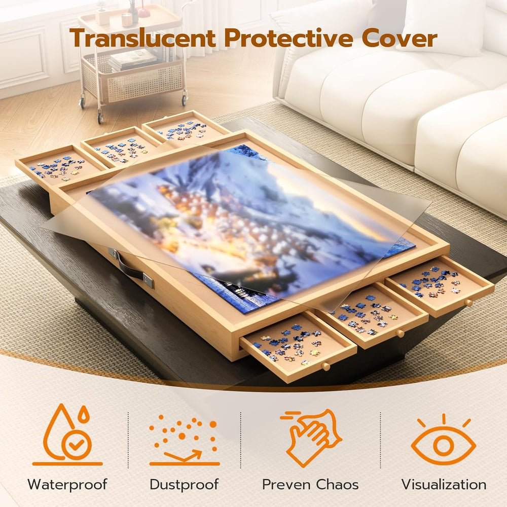 UPVERCY natural wood surface provides a sturdy, inviting work area