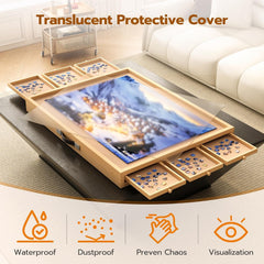 UPVERCY natural wood surface provides a sturdy, inviting work area