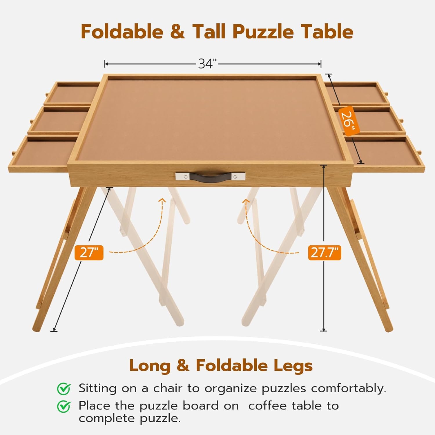 UPVERCY puzzle table protective cover keeps puzzles clean between sessions