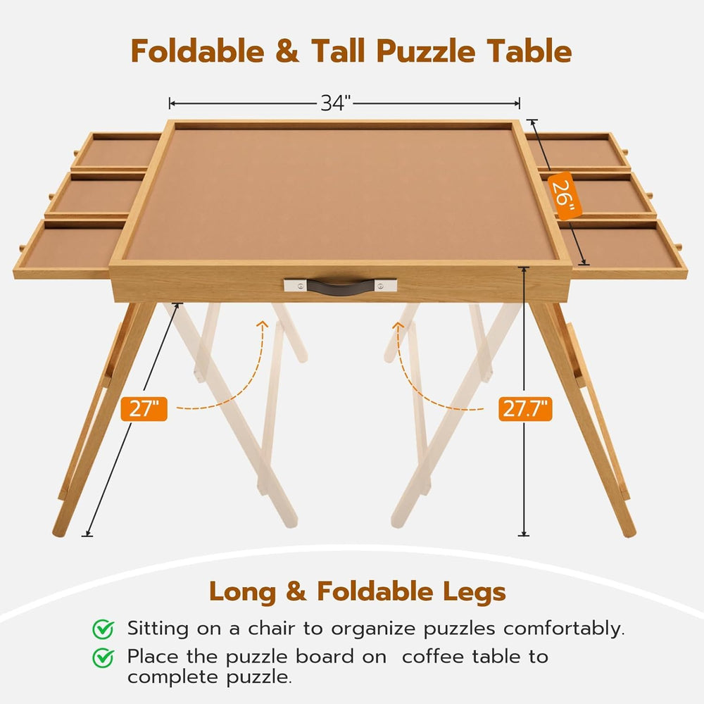 UPVERCY puzzle table protective cover keeps puzzles clean between sessions