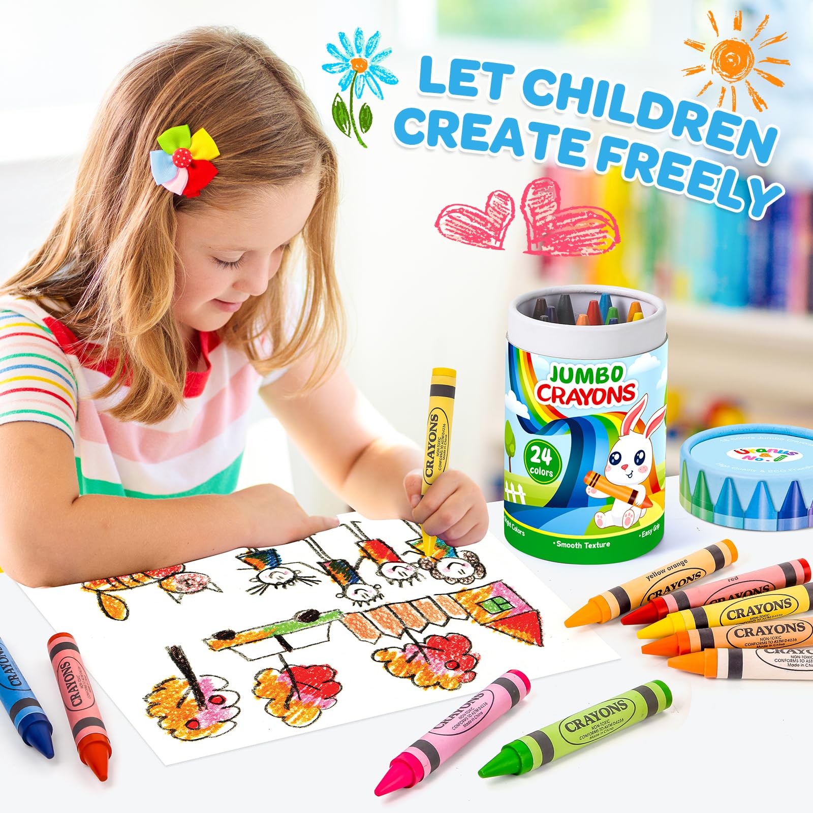 Uranus&No.1 non-toxic safety-tested crayons ensure worry-free art time.