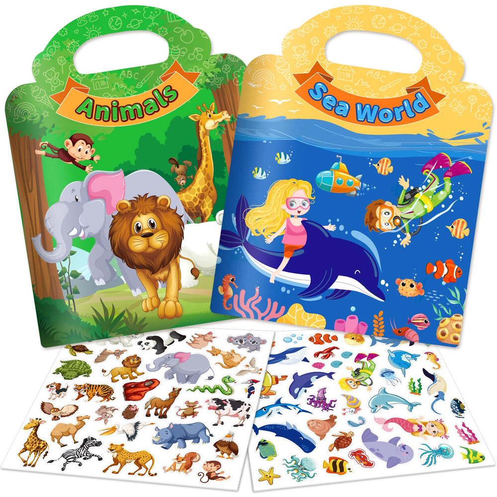 Uranus&No.1 jelly sticker book sea world scene, double-sided for imaginative play