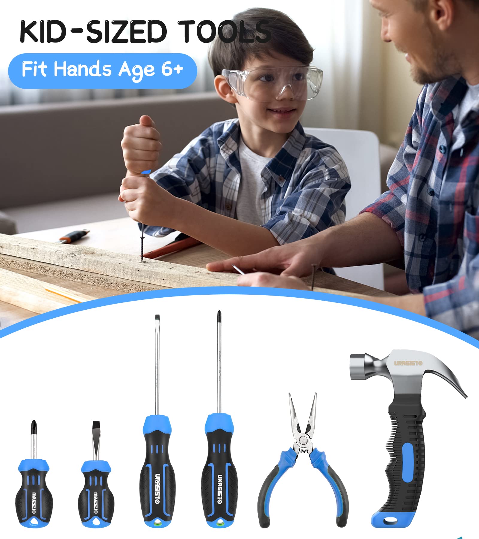 URASISTO needle-nose pliers support precise gripping on small projects.