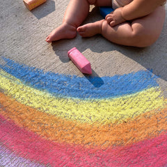 Urban Infant durable drop-proof chalk withstands enthusiastic drawing on pavements.