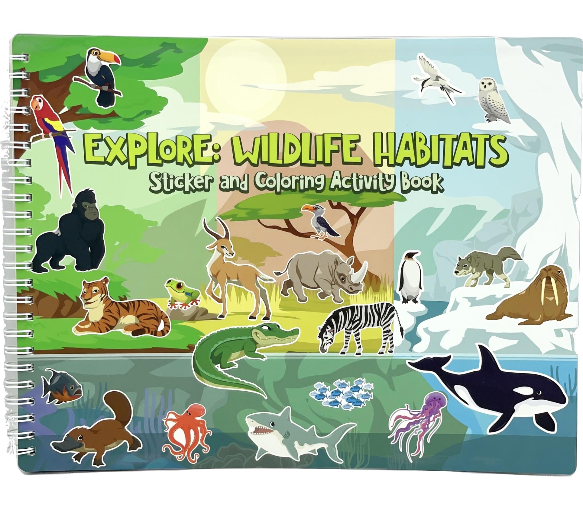 Urban Supply Co Animal Habitats Sticker Book cover — inviting first look at learning adventures.