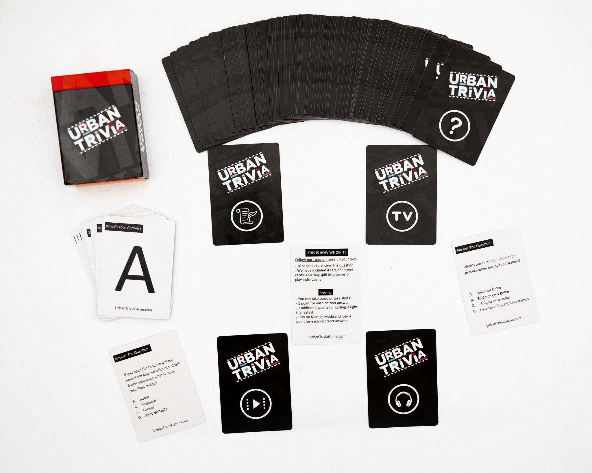 Urban Trivia Game brand-story image underscores Black-owned origin and community impact.