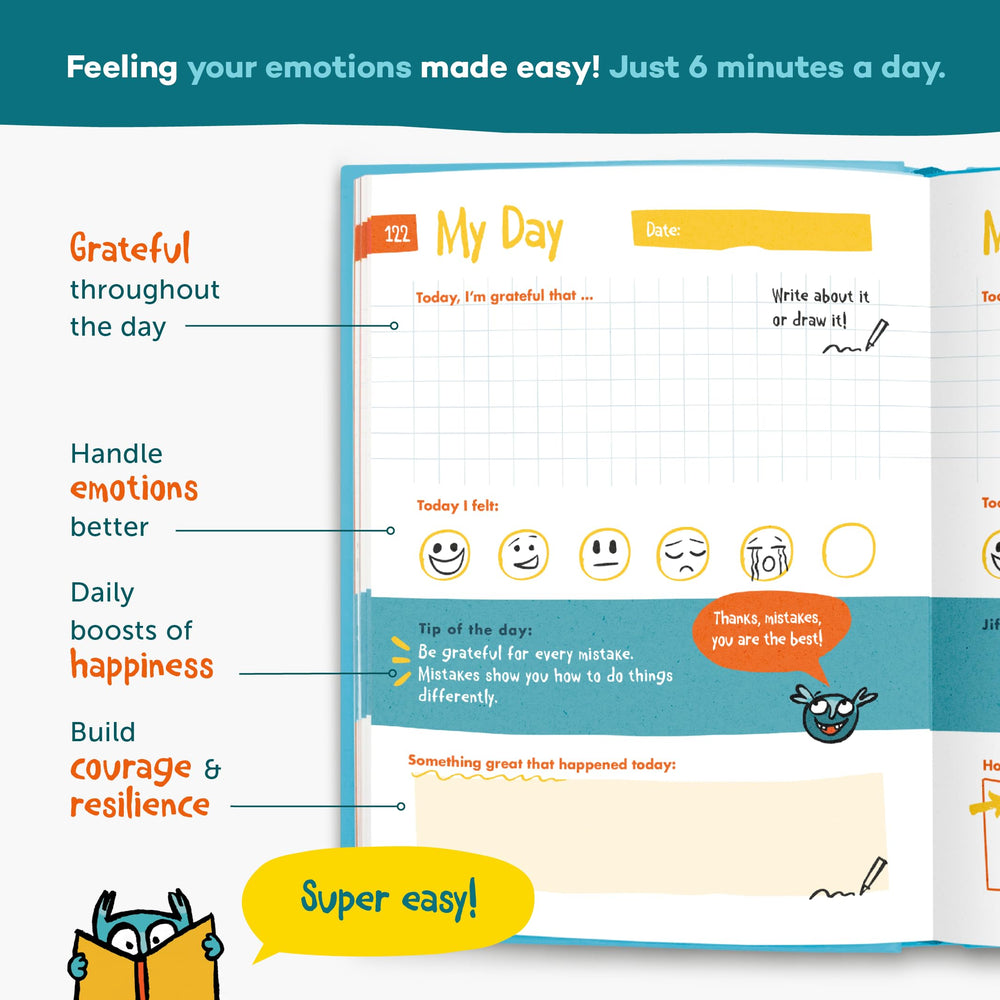 UrBestSelf 6-Minute Kids Diary gratitude page celebrates small wins and positivity.