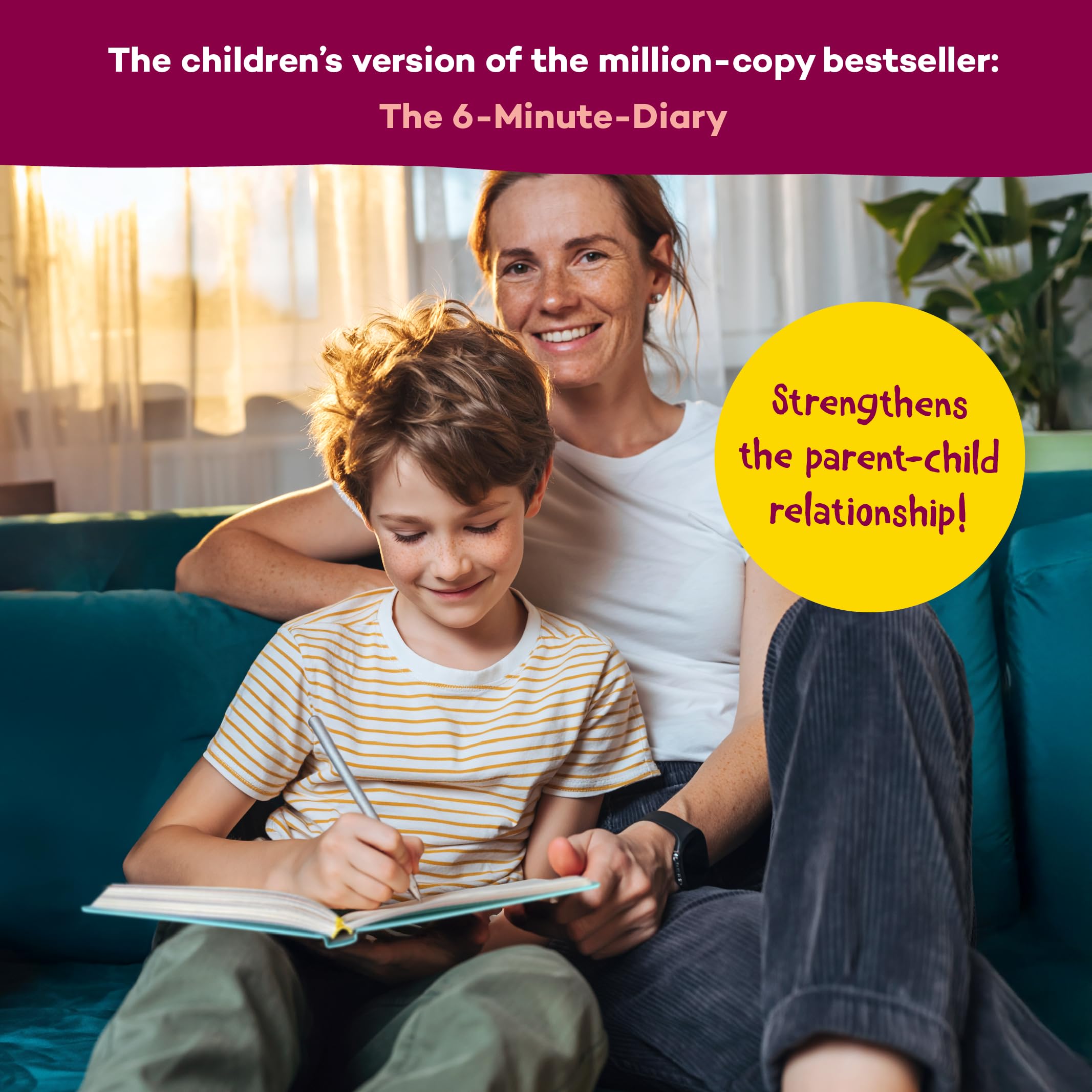 UrBestSelf 6-Minute Kids Diary inside pages showcase prompts for emotional awareness.