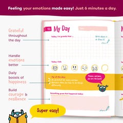 UrBestSelf 6-Minute Kids Diary prompt pages provide bite-sized reflections for calmer moments.