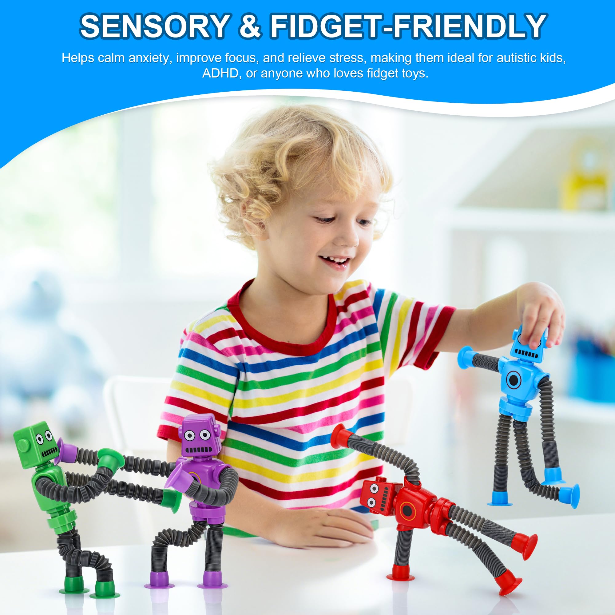 UrChoice colorful robot figures offer engaging sensory play for kids.