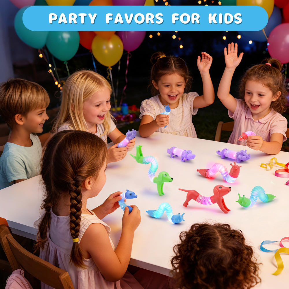 UrChoice Glow Pop tubes with stretchy accordion middle for flexible play