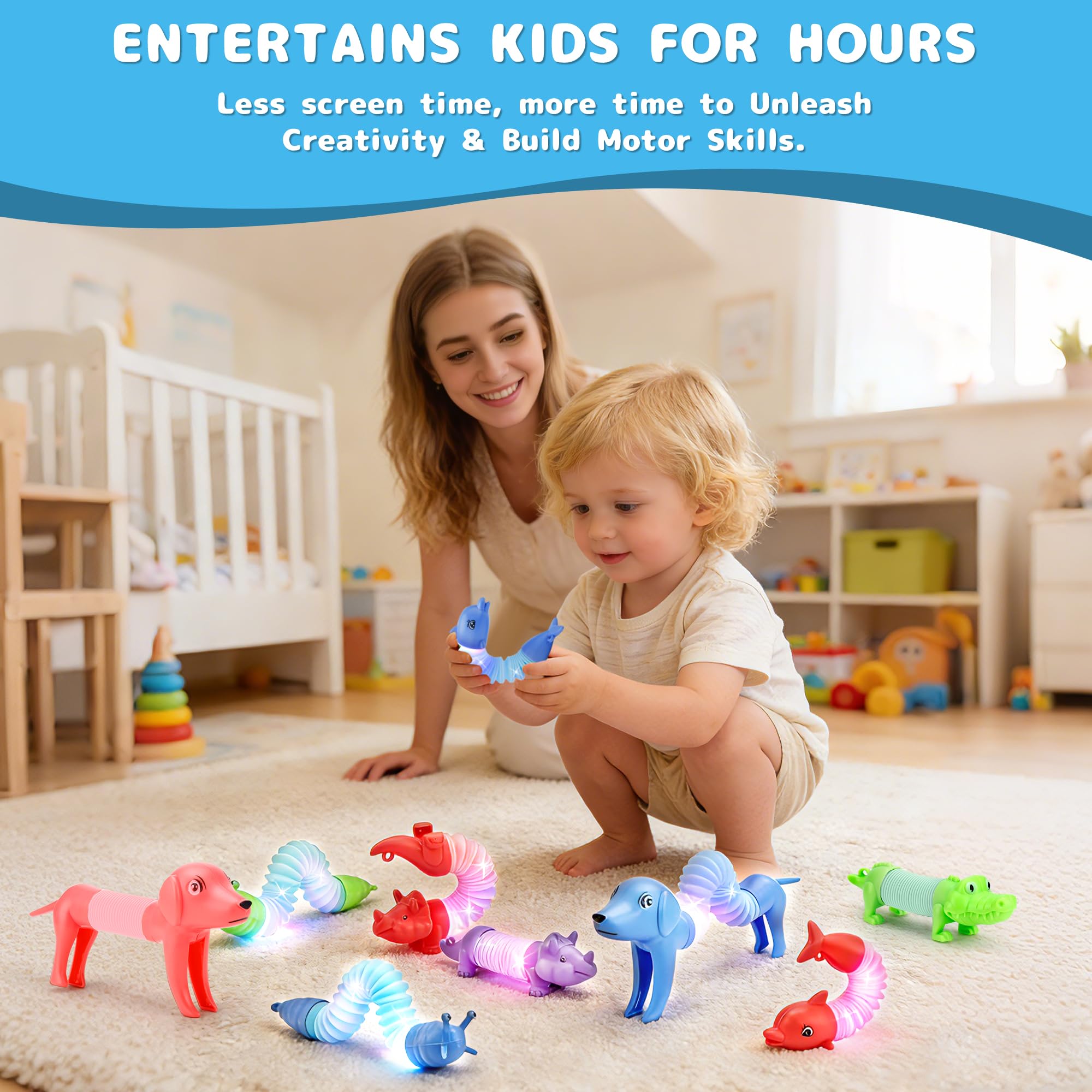 UrChoice Glow Pop variety of animal figures including dogs, sharks, and dinosaurs