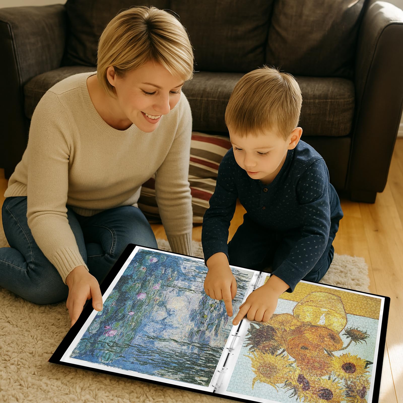 URHELPER puzzle storage folder in use demonstrates easy setup and transport.