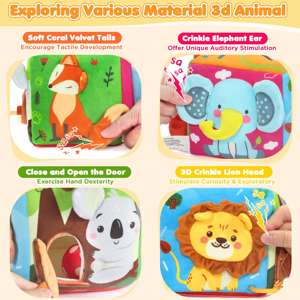 URMYWO Animal patterns on the box encourage visual development with high-contrast designs.