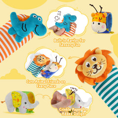 URMYWO foot finder set on display, perfect newborn gift for tummy time.