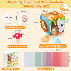 URMYWO Rainbow silk scarves promote visual tracking and grasping skills during play.