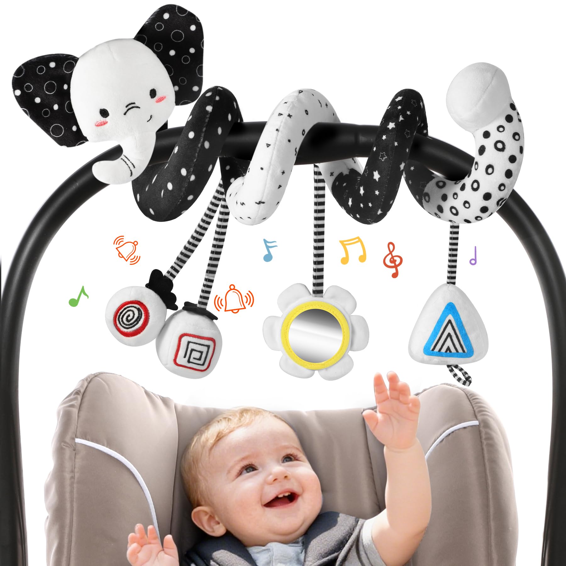 URMYWO Spiral cube rattle stimulates early sensory engagement for curious babies