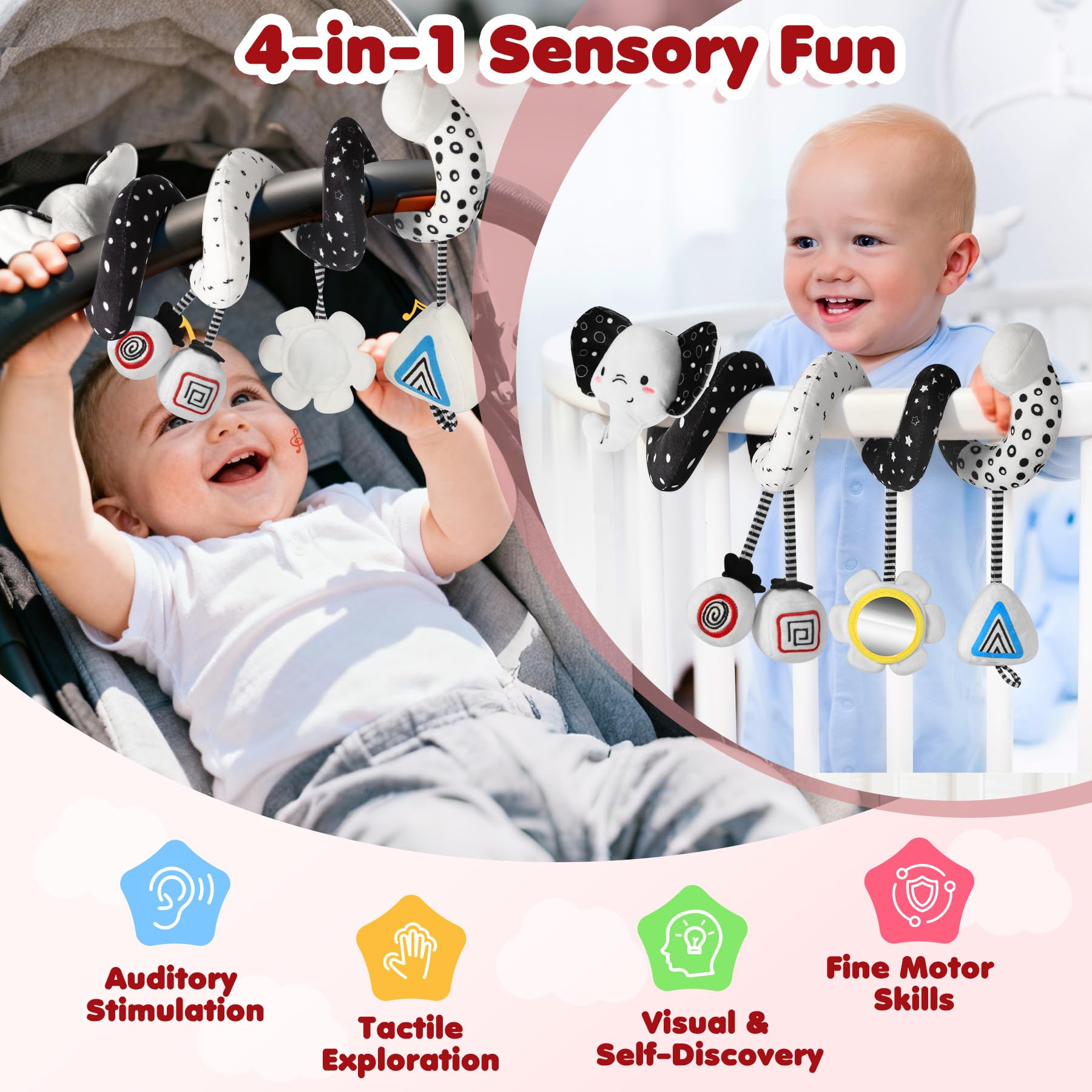 URMYWO Spiral elephant topper crinkle ears add extra sensory delight