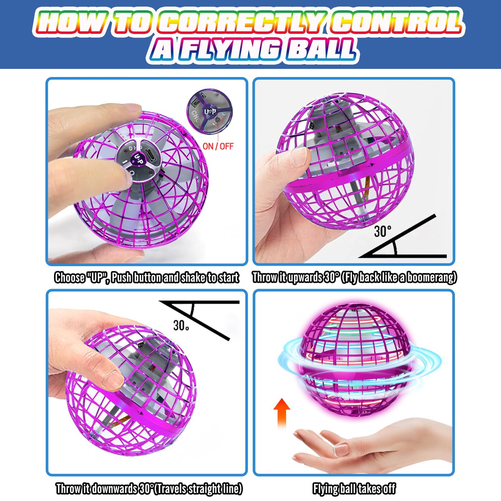 UROINT Hand-Controlled Flying Orb: palm-level control for interactive play