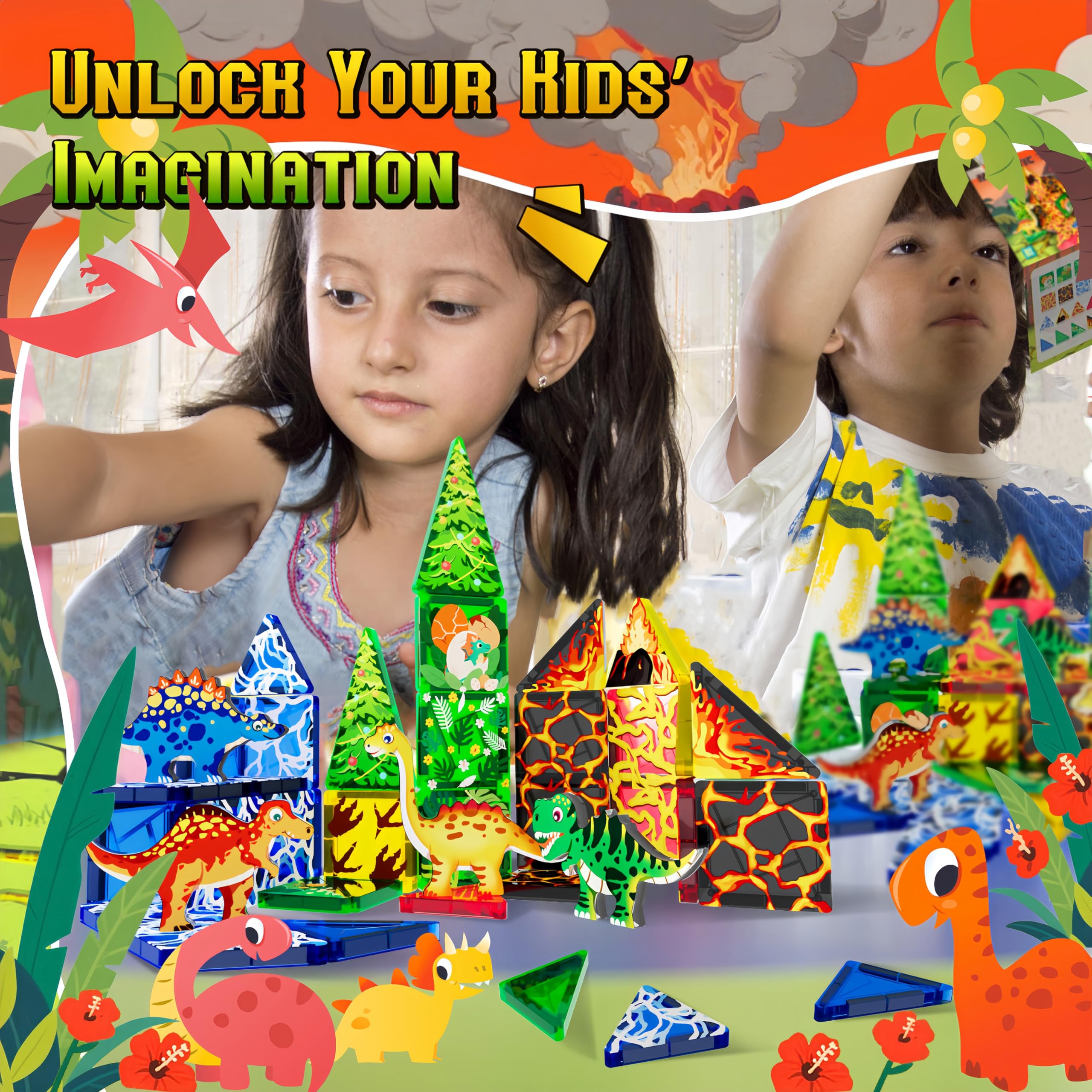 URRLUNA jungle and fossil prints add science-themed play prompts.