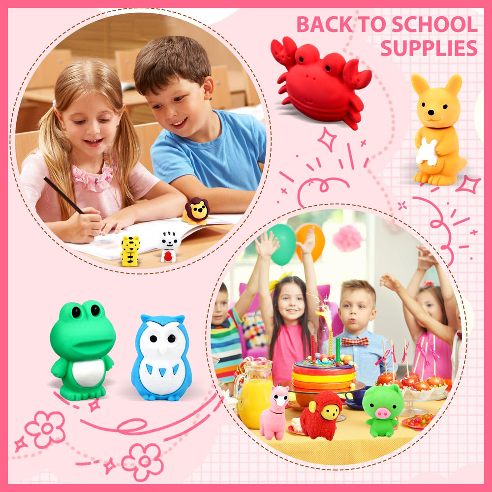 URSKYTOUS 3D eraser desk-pets, compact 1-inch size fits pencil cases.