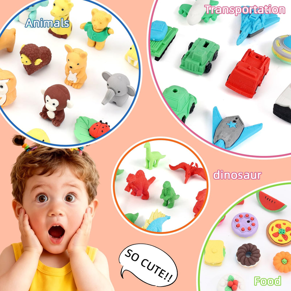 URSKYTOUS bulk kids erasers deliver affordable, durable options for classroom rewards and party favors.