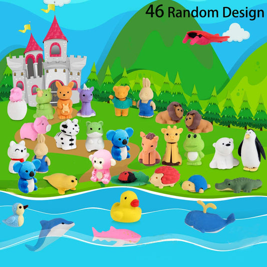 URSKYTOUS desk pets erasers in bright colors, ideal as rewards and desk toys