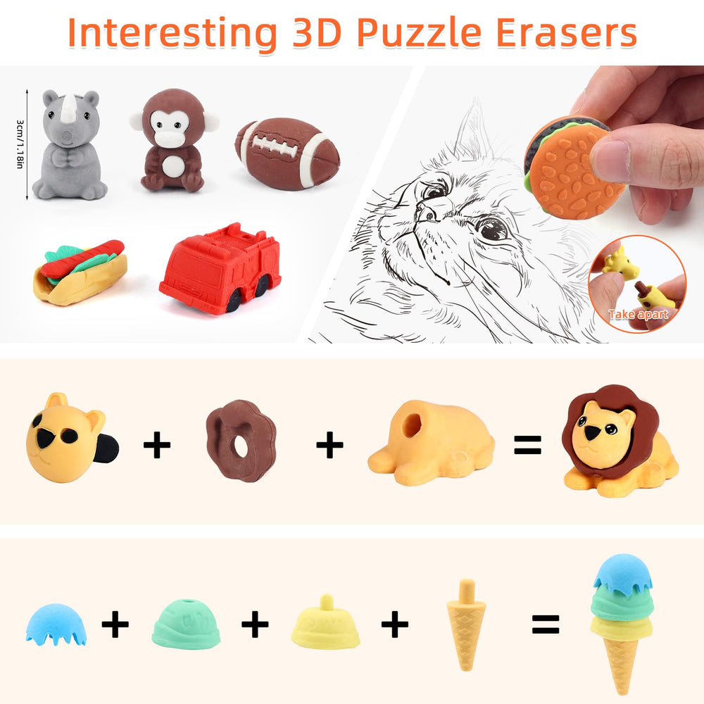 URSKYTOUS desk pets erasers provide portable, washable desk toys for study breaks.