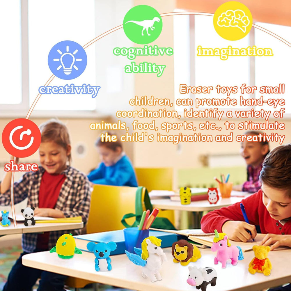 URSKYTOUS dinosaur erasers spark imaginative play and storytelling.