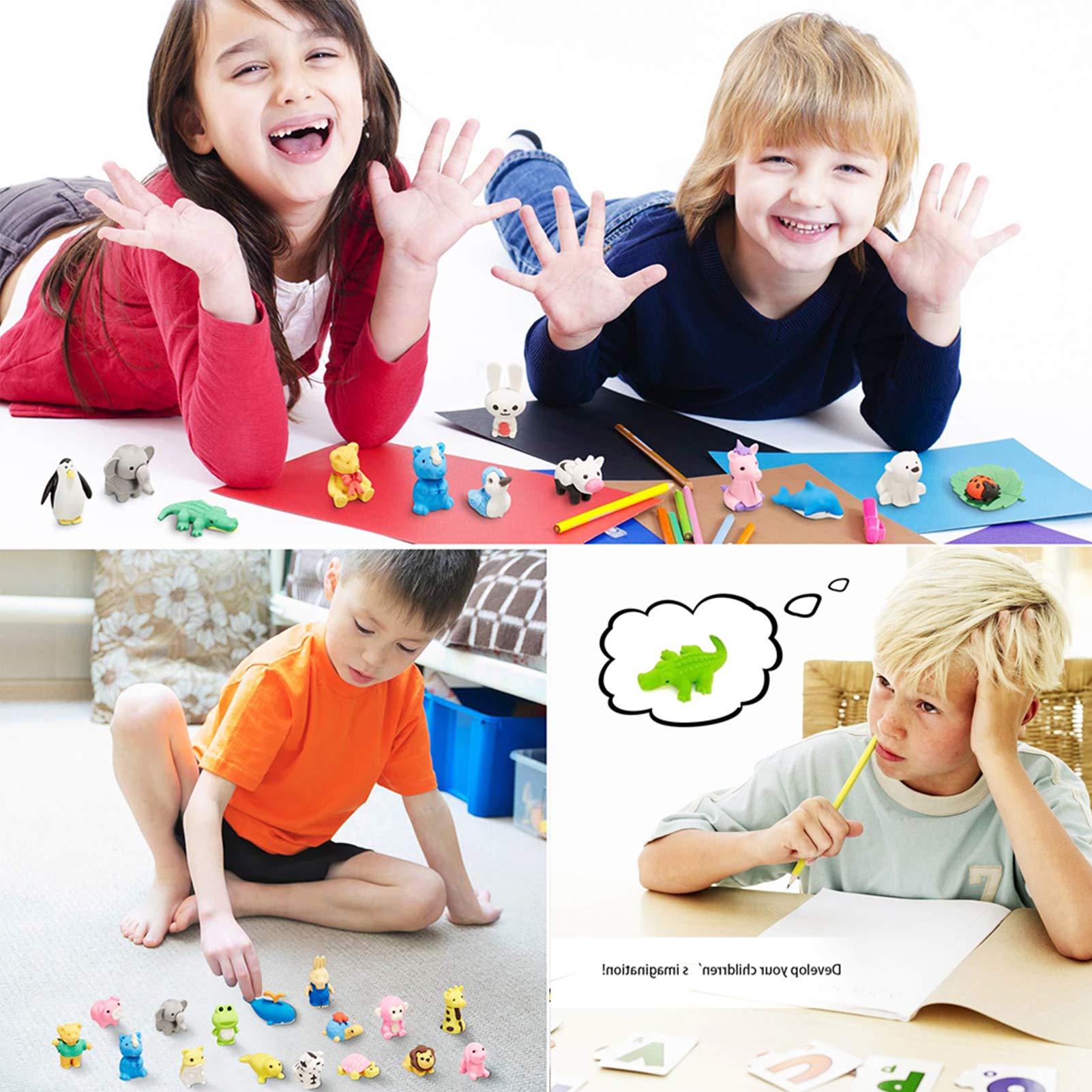 URSKYTOUS durable kids erasers, washable and easy to clean.