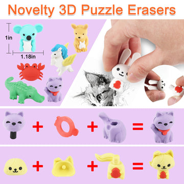 URSKYTOUS educational puzzle erasers blend fun with fine motor practice