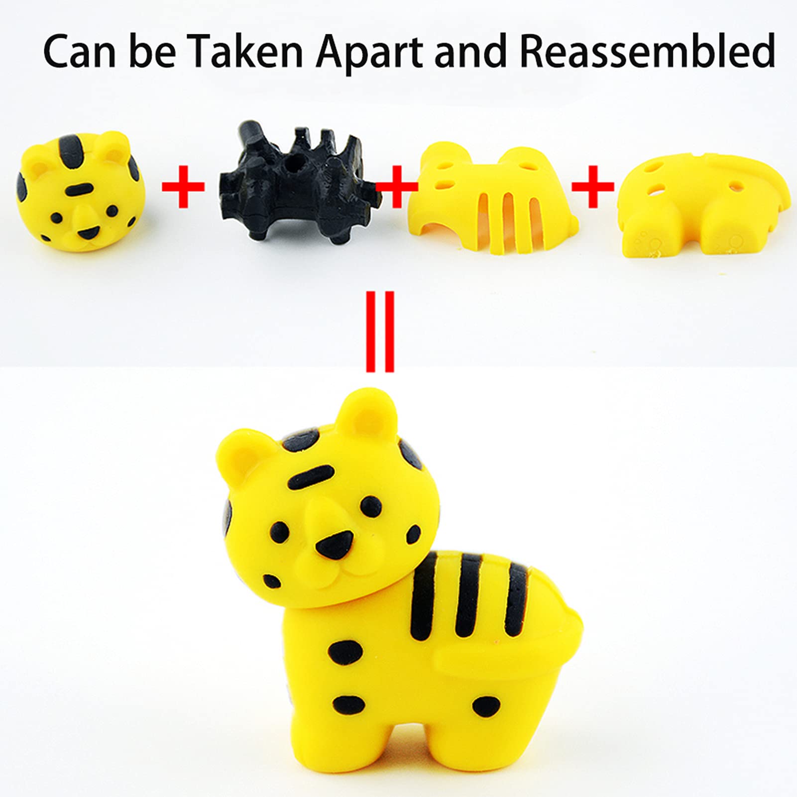 URSKYTOUS fruits-vegetables-desserts-erasers colorful shapes support sorting and counting activities.