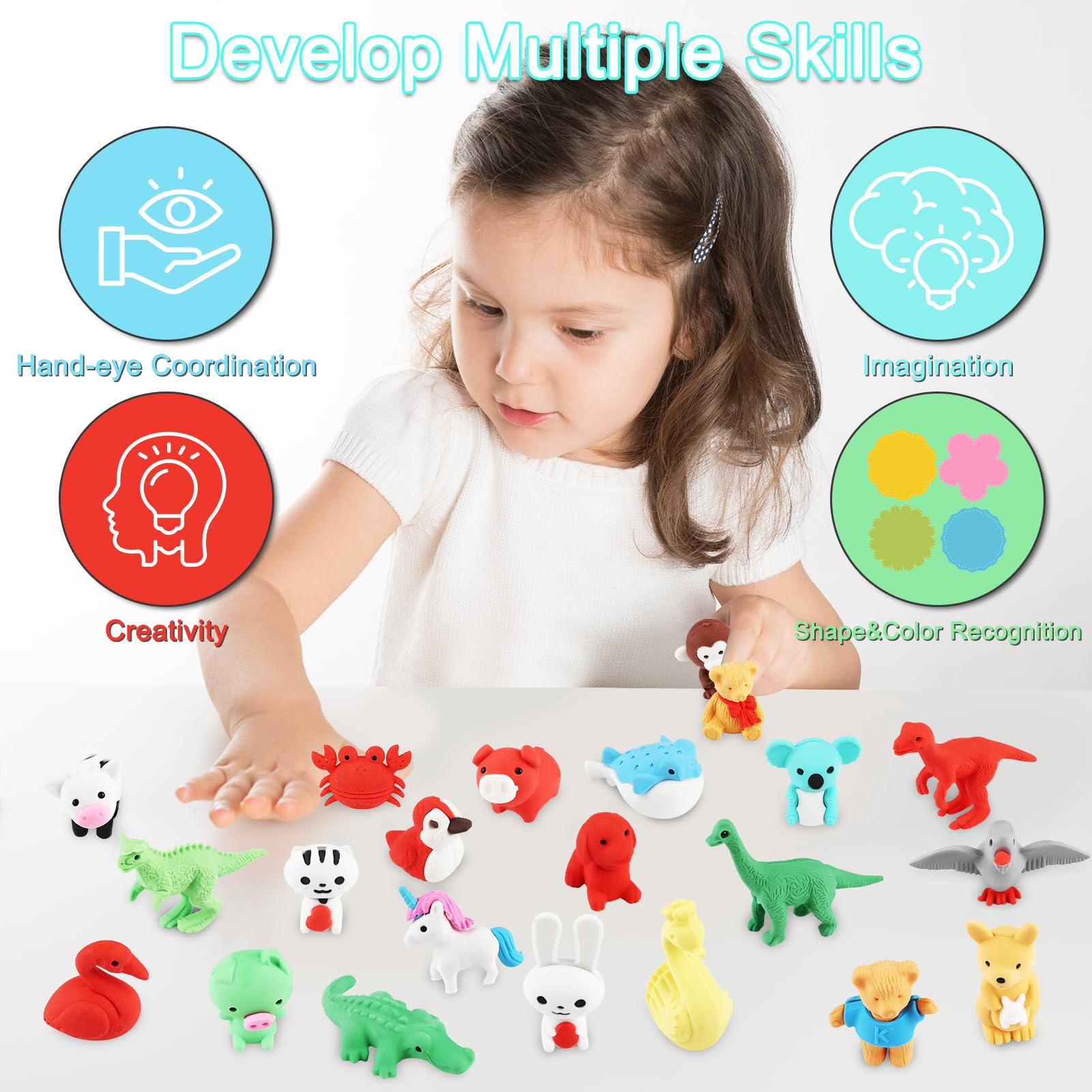URSKYTOUS kawaii dinosaur eraser adds colorful fun and practice with pencils