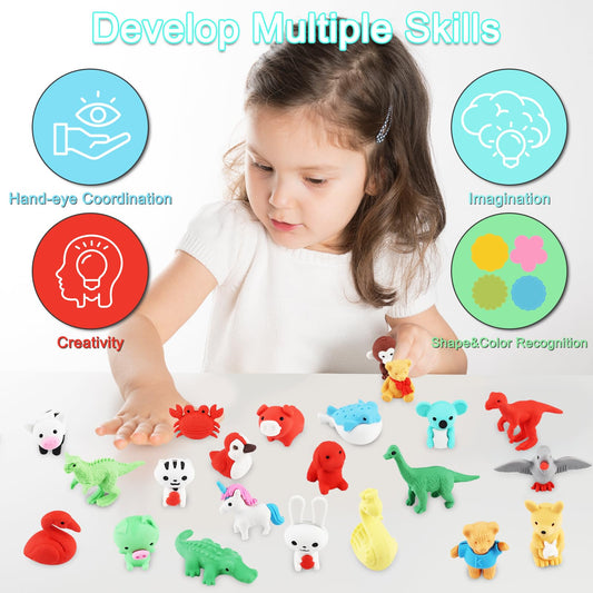 URSKYTOUS kawaii dinosaur eraser adds colorful fun and practice with pencils