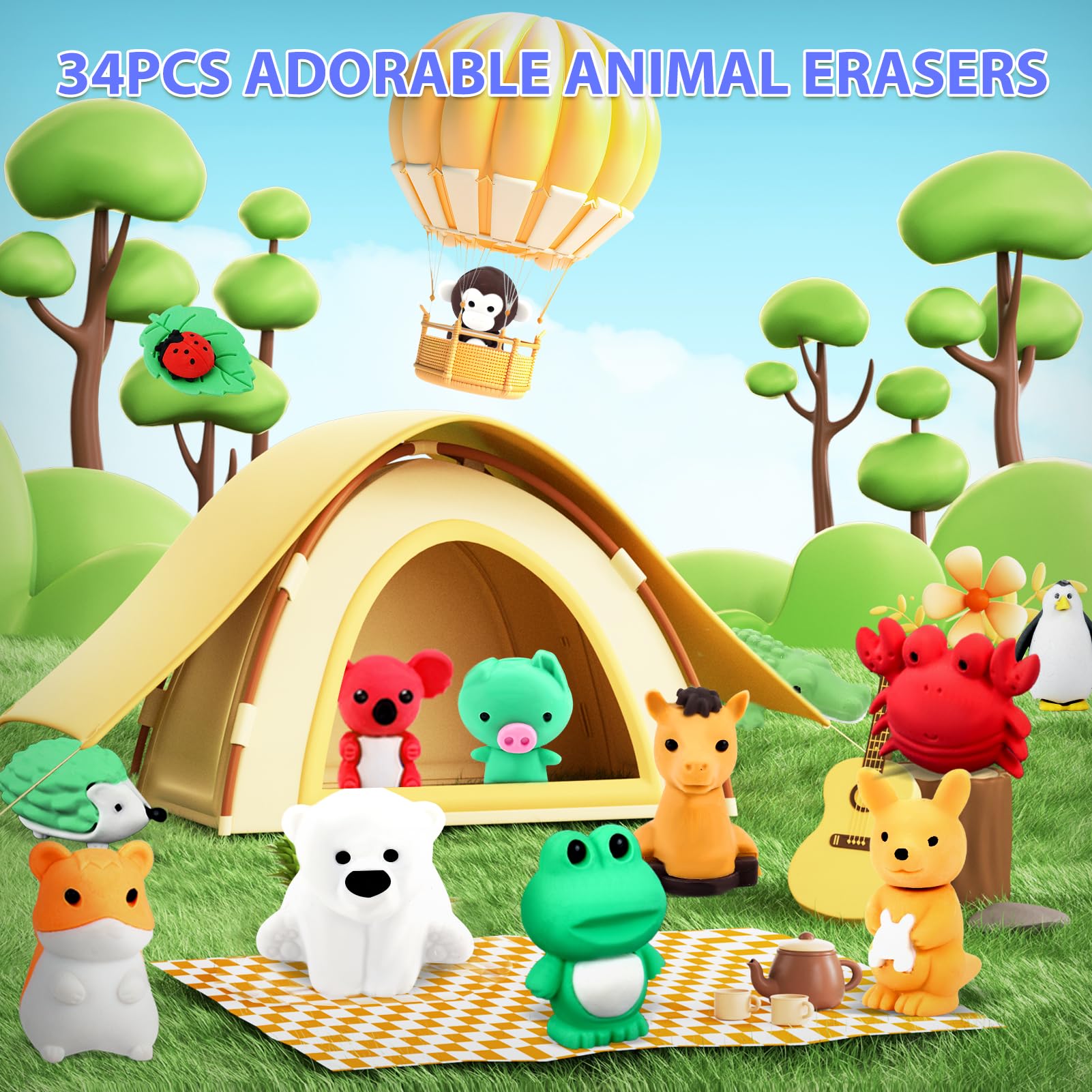 Lions take-apart eraser sparks puzzle play while keeping pencil cases organized
