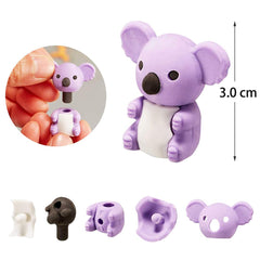 URSKYTOUS puzzle erasers playset, tiny animals that assemble like a puzzle