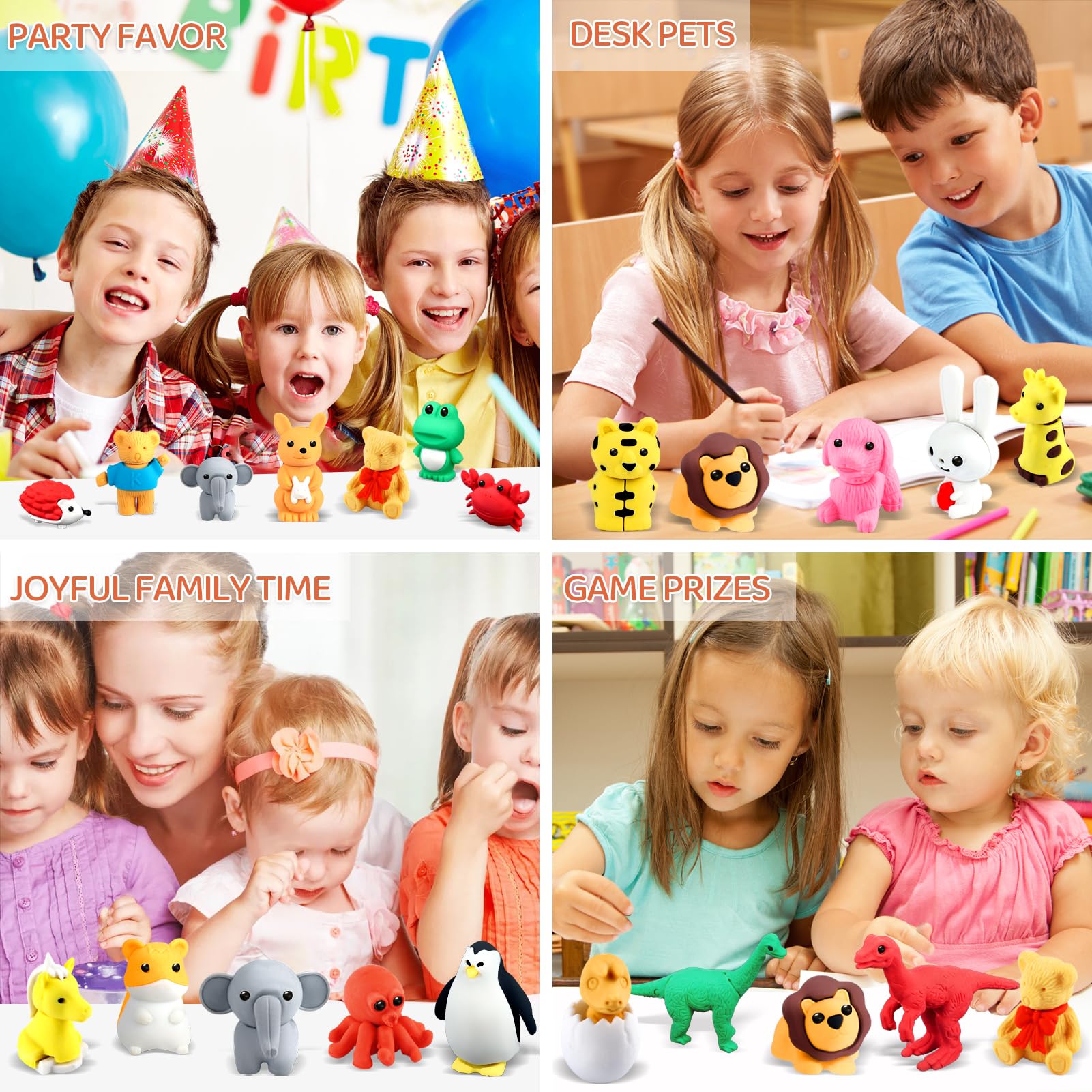 URSKYTOUS puzzle erasers tiger offer tactile erasing fun during study sessions