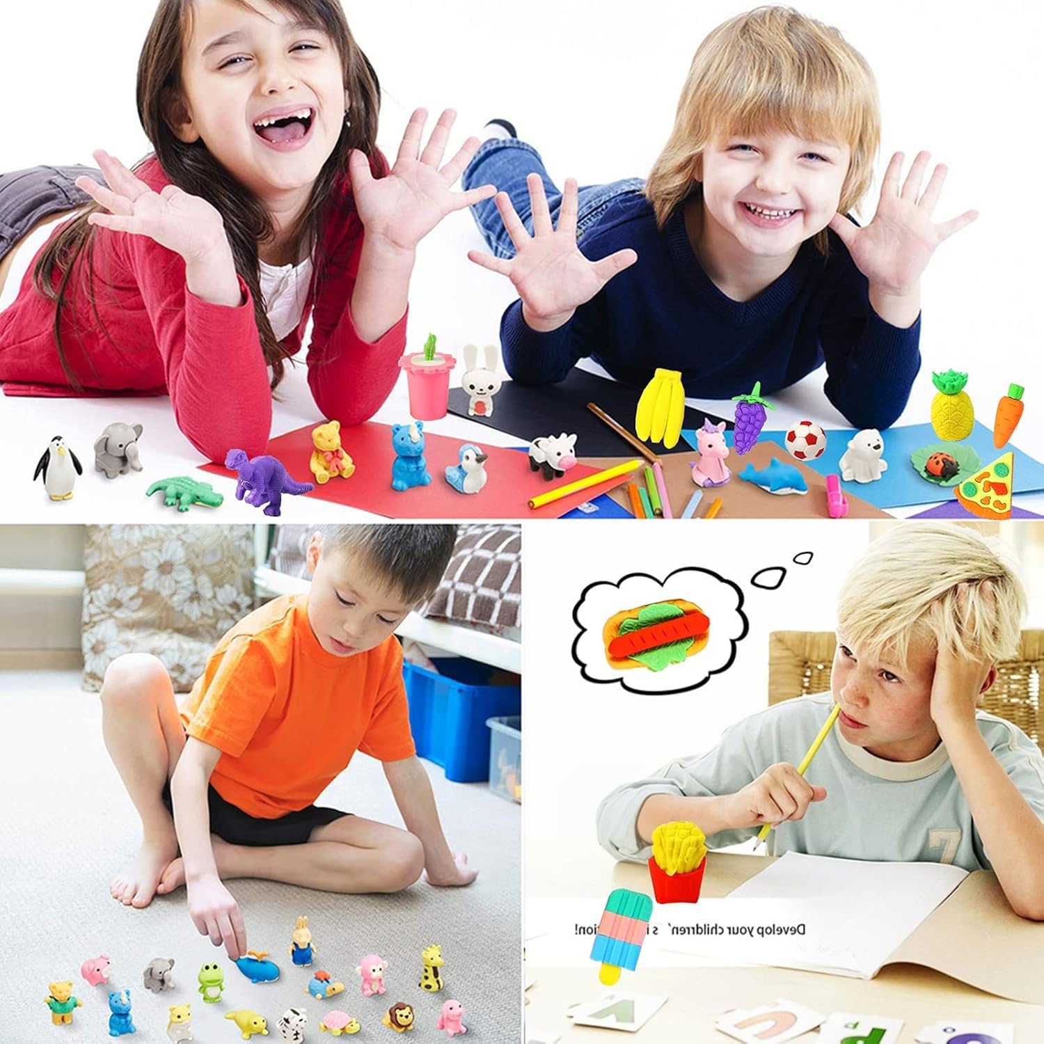 URSKYTOUS safari-bears-wild-erasers introduce animal shapes to spark imagination and hand-eye coordination.
