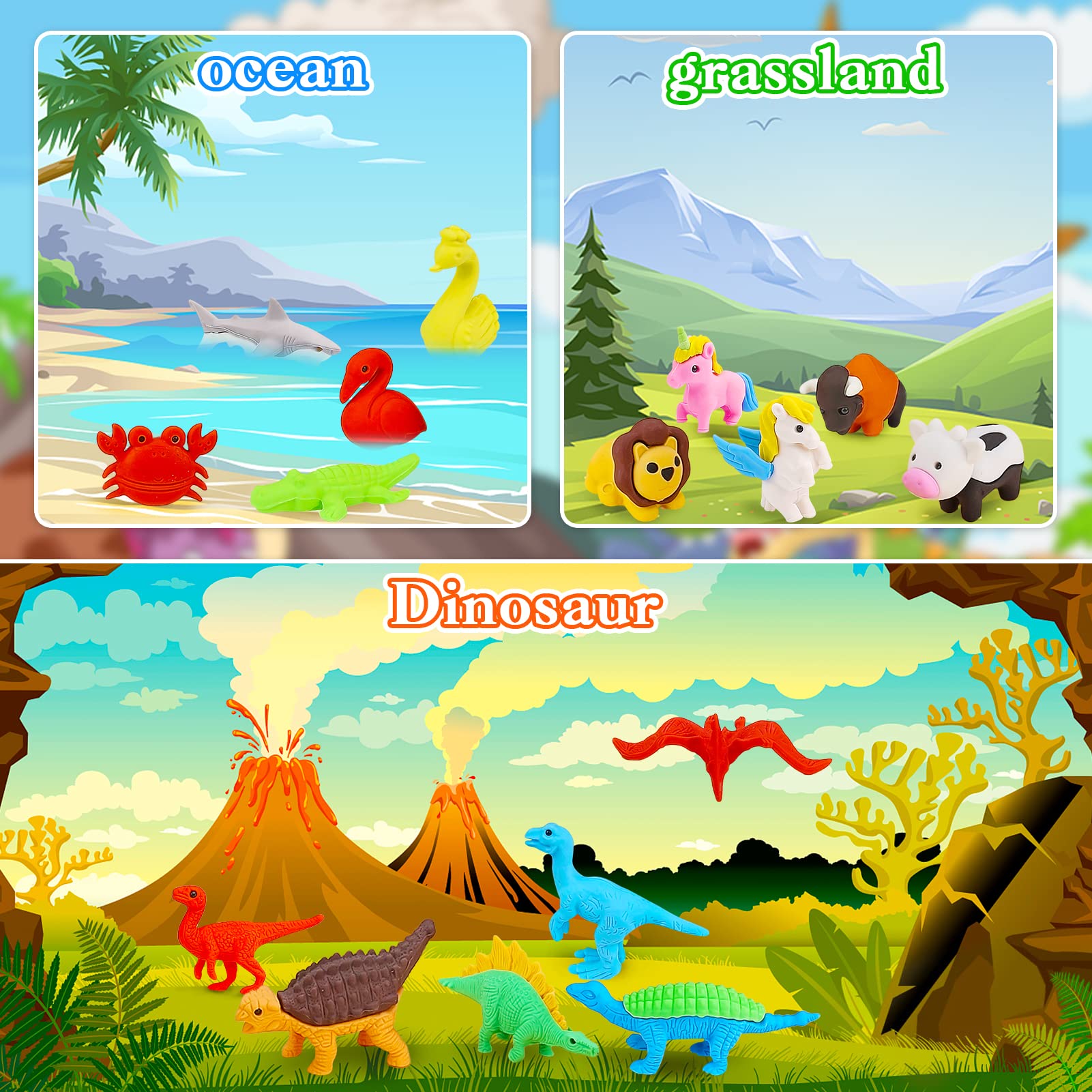URSKYTOUS zoo animal eraser collection supports storytelling and classroom rewards
