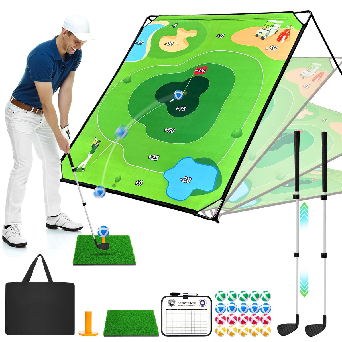 URUQ golf chipping large target mat provides a realistic practice surface for all ages.