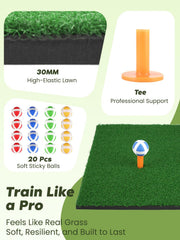 URUQ golf chipping rubber-base hitting mat protects clubs and supports stable practice.