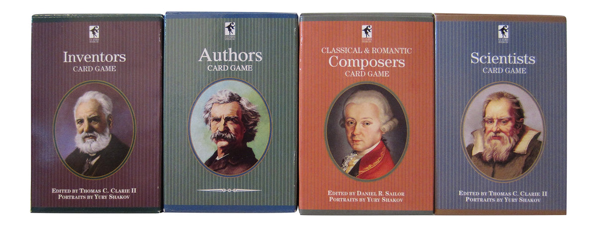 US Games bundle box front with portraits promoting learning through history