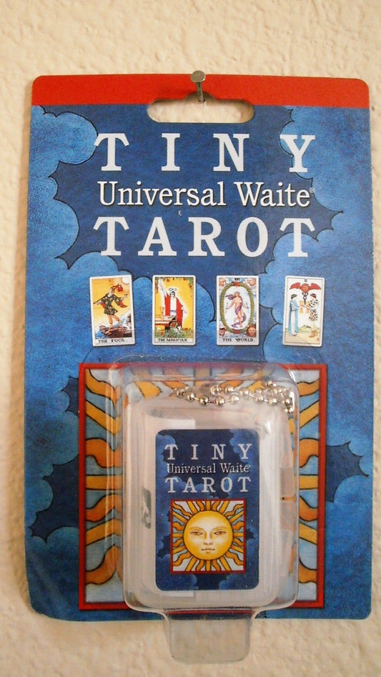 US Games Tiny Tarot Keychain with 78-card Universal Waite deck for portable divination.
