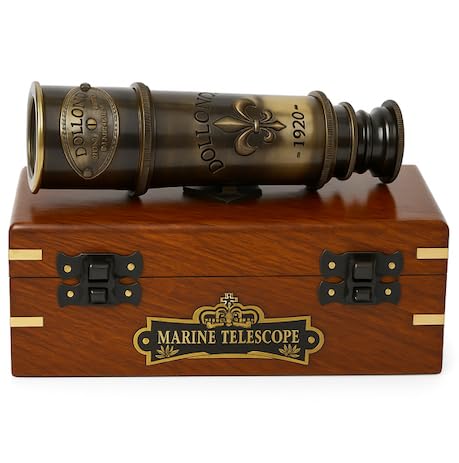 US HANDICRAFTS 1920 Marine Telescope in brass, ideal for display and distant viewing.