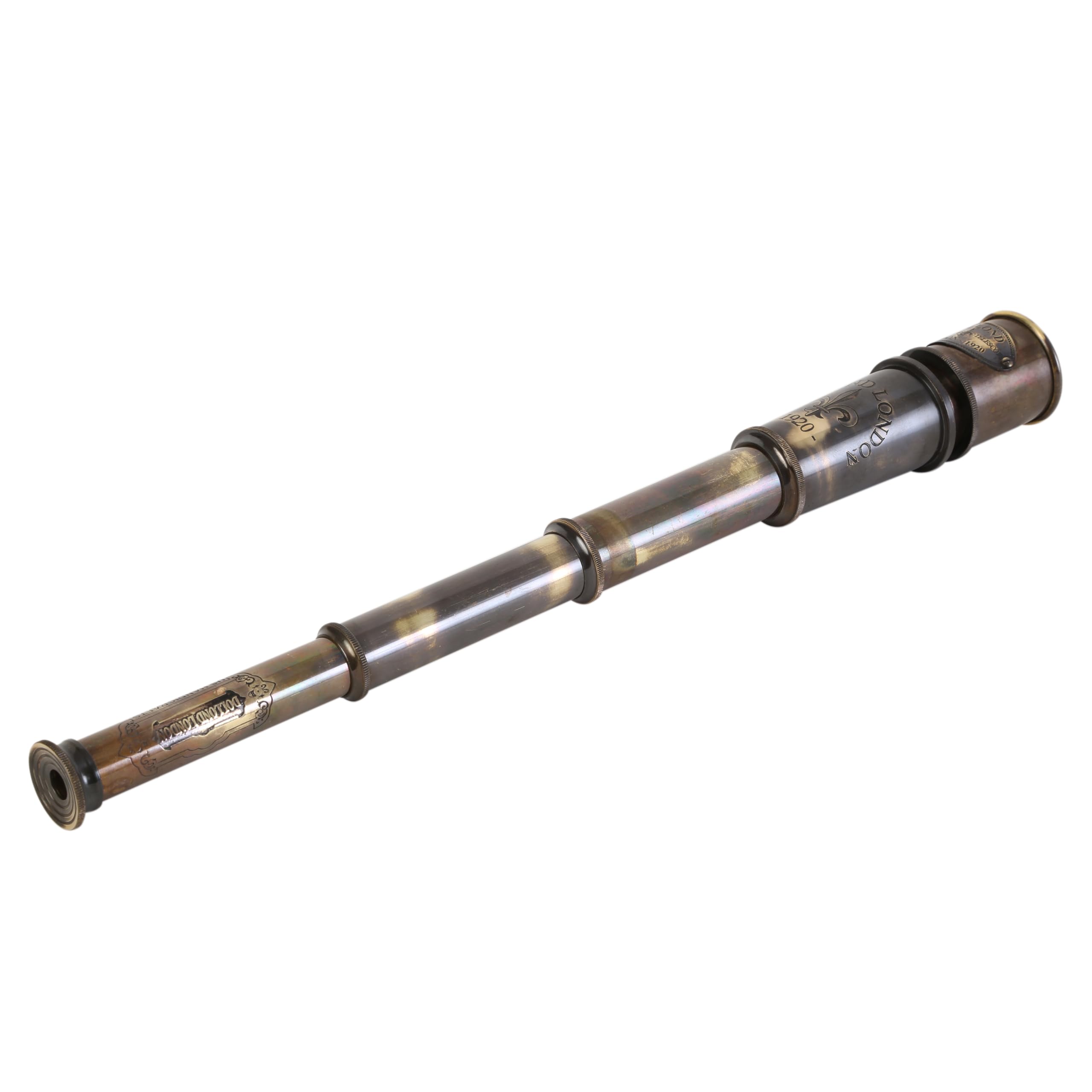 US HANDICRAFTS 1920 Marine Telescope collapsed to 5.5 inches for portability.